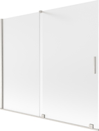 Mexen Velar 2-dveřový posuvný vanový paraván 180 x 150 cm, zrnité sklo, kartáčovaný nikl - 896-180-000-31-97