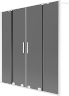 Mexen Velar Duo vanová zástěna 2-křídlová posuvná 150 x 150 cm, grafit, bílá - 896-150-000-42-20