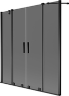 Mexen Velar Duo vanová zástěna 2-křídlová posuvná 150 x 150 cm, grafit, černý - 896-150-000-42-70
