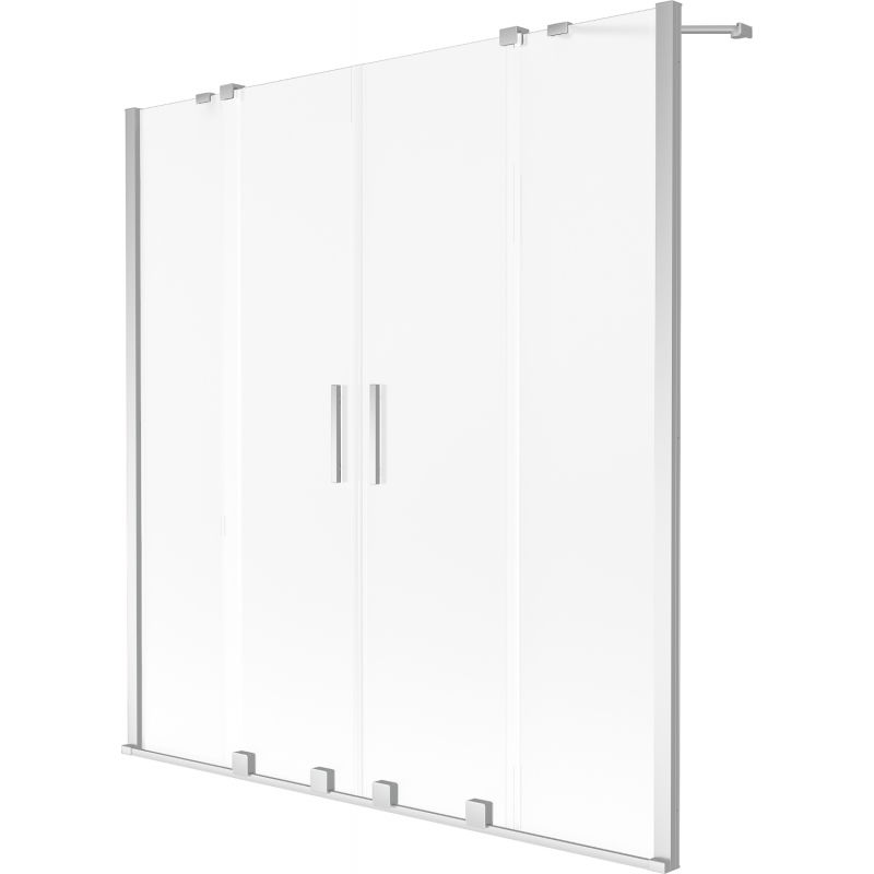 Mexen Velar Duo vanová zástěna 2-křídlová posuvná 150 x 150 cm, matná, chrom - 896-150-000-32-01