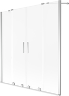 Mexen Velar Duo vanová zástěna 2-křídlová posuvná 150 x 150 cm, matná, chrom - 896-150-000-32-01