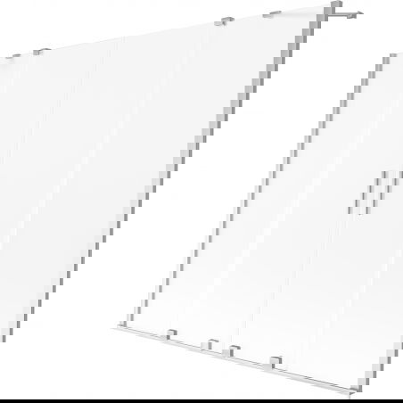 Mexen Velar Duo vanová zástěna, 2křídlá, posuvná 180 x 150 cm, matná, chrom - 896-180-000-32-01