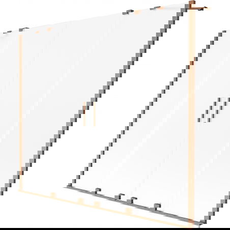 Mexen Velar Duo vanová zástěna 2-křídlová posuvná 180 x 150 cm, mat, kartáčovaná měď - 896-180-000-32-65