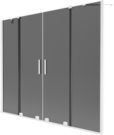 Mexen Velar Duo vanová zástěna, dvoukřídlá posuvná 180 x 150 cm, grafit, bílá - 896-180-000-42-20
