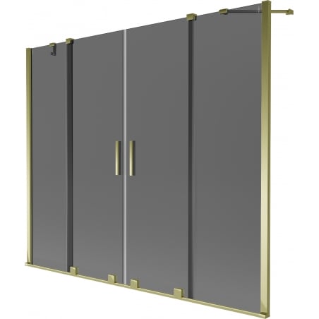 Mexen Velar Duo vana se sprchovou zástěnou 2-křídlová, posuvná, 180 x 150 cm, grafit, zlatá - 896-180-000-42-50