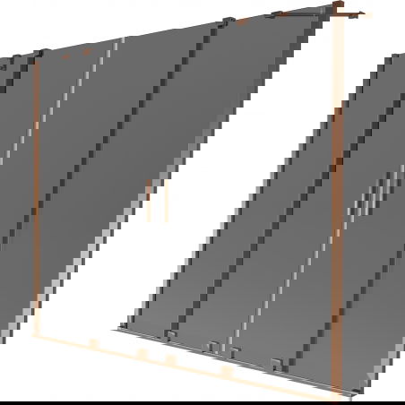 Mexen Velar Duo vanová zástěna 2-křídlová posuvná 180 x 150 cm, grafit, růžové zlato - 896-180-000-42-60