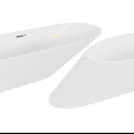 Mexen Paola volně stojící vana rýhovaná 170 x 80 cm, bílá mat, přepad zlatý - 52721708001-50