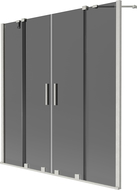 Mexen Velar Duo vanová zástěna 2dílná posuvná 150 x 150 cm, grafit, kartáčovaný nikl - 896-150-000-42-97