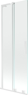 Mexen Velar L paravan na vanu dvoukřídlý posuvný 70 x 150 cm, transparentní, bílý - 896-070-003-01-20