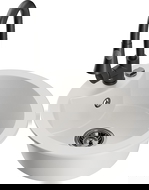 Mexen Diego granitový dřez s 1 komorou a kuchyňskou baterií Elia, bílý - 6512-20-670101-70