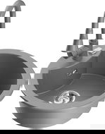 Mexen Diego granitový dřez jednokomorový s kuchyňskou baterií Elia, šedý - 6512-71-670101-71