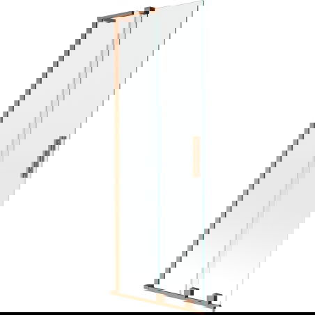 Mexen Velar L vanová zástěna dvoukřídlá posuvná 70 x 150 cm, transparentní, kartáčovaná měď - 896-070-003-01-65