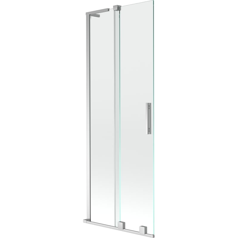 Mexen Velar L vanová zástěna dvojdílná posuvná 75 x 150 cm, transparentní, chrom - 896-075-003-01-01