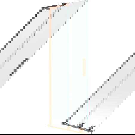 Mexen Velar L vanová zástěna 2křídlová posuvná 75 x 150 cm, transparentní, růžové zlato - 896-075-003-01-60