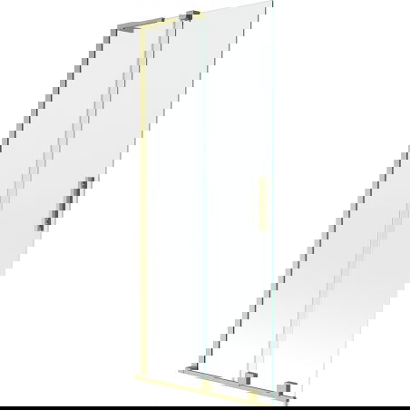 Mexen Velar L vanová zástěna 2-křídlová posuvná 80 x 150 cm, transparentní, zlatý kartáčovaný - 896-080-003-01-55