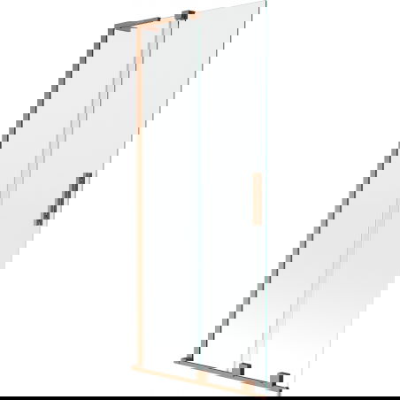 Mexen Velar L vanová zástěna dvoukřídlá posuvná 80 x 150 cm, transparentní, kartáčovaná měď - 896-080-003-01-65