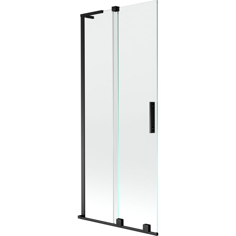 Mexen Velar L vanaový sprchový kout 2křídlový posuvný 80 x 150 cm, transparentní, černý - 896-080-003-01-70