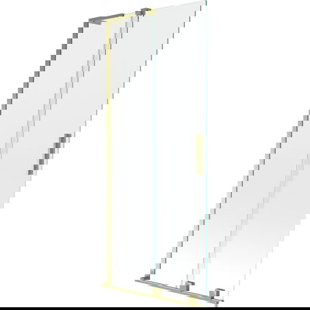 Mexen Velar L vanová zástěna dvoukřídlá posuvná 85 x 150 cm, čirá, zlatá - 896-085-003-01-50