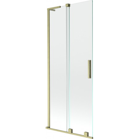 Mexen Velar L dvoukřídlá vanová zástěna 85 x 150 cm, transparentní, zlatý kartáčovaný - 896-085-003-01-55