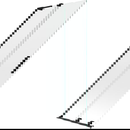 Mexen Velar L dvojdílná vanová stěna, posuvná 85 x 150 cm, průhledná, černá - 896-085-003-01-70
