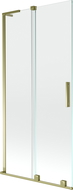 Mexen Velar L paravan na vanu 2-křídlový posuvný 90 x 150 cm, transparentní, zlatý - 896-090-003-01-50