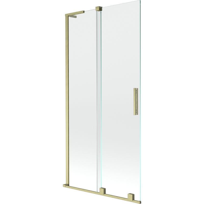 Mexen Velar L vanová zástěna 2-křídlová posuvná 90 x 150 cm, transparentní, zlatý kartáčovaný - 896-090-003-01-55