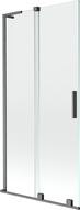 Mexen Velar L dvoukřídlá posuvná vanová zástěna 90 x 150 cm, transparentní, kartáčovaný gun gray - 896-090-003-01-66