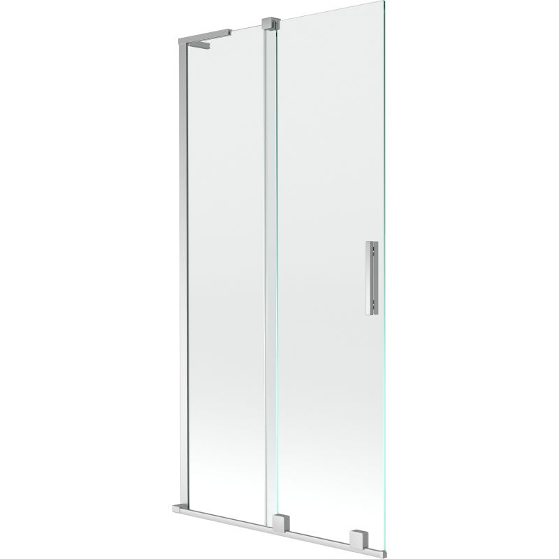 Mexen Velar L vanová zástěna 2-dílná posuvná 95 x 150 cm, transparentní, chrom - 896-095-003-01-01