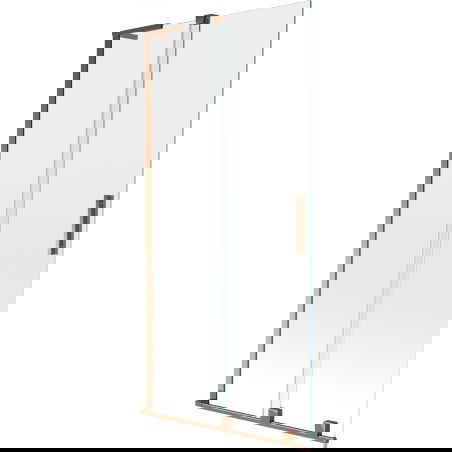 Mexen Velar L vanová zástěna dvoukřídlá posuvná 95 x 150 cm, transparentní, růžové zlato - 896-095-003-01-60