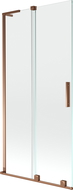Mexen Velar L vanová zástěna dvoukřídlá posuvná 95 x 150 cm, transparentní, růžové zlato - 896-095-003-01-60