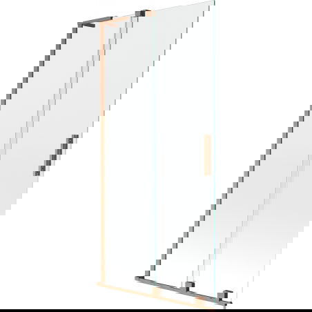 Mexen Velar L vanová zástěna 2-křídlová posuvná 95 x 150 cm, transparentní, kartáčovaná měď - 896-095-003-01-65