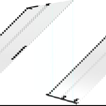 Mexen Velar L vanová zástěna 2křídlá posuvná 95 x 150 cm, transparentní, černá - 896-095-003-01-70