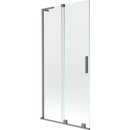 Mexen Velar L dvoukřídlá rozkládací vana 95 x 150 cm, průhledná, gun metal - 896-095-003-01-95