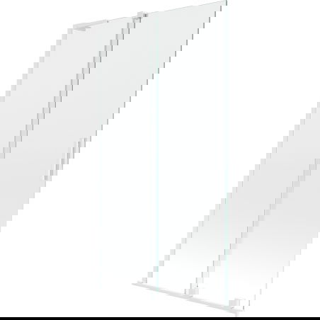 Mexen Velar L vanová zástěna 2křídlová posuvná 100 x 150 cm, transparentní, bílá - 896-100-003-01-20