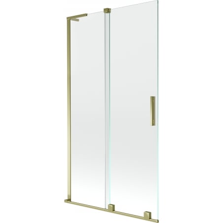 Mexen Velar L vanová zástěna dvoukřídlá posuvná 100 x 150 cm, transparentní, zlatá - 896-100-003-01-50
