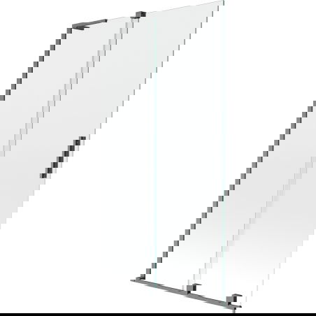 Mexen Velar L posuvná vanová zástěna dvoudílná 100 x 150 cm, průhledná, gun gray kartáčovaná - 896-100-003-01-66