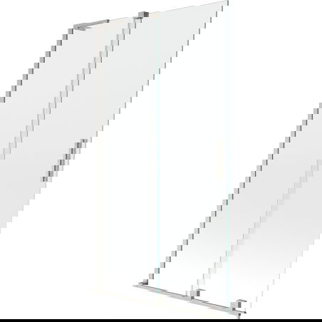 Mexen Velar L dvoukřídlá skládací vanová zástěna 100 x 150 cm, transparentní, kartáčovaný nikl - 896-100-003-01-97