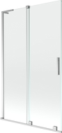 Mexen Velar L vanová zástěna 2-křídlová posuvná 110 x 150 cm, transparentní, chrom - 896-110-003-01-01