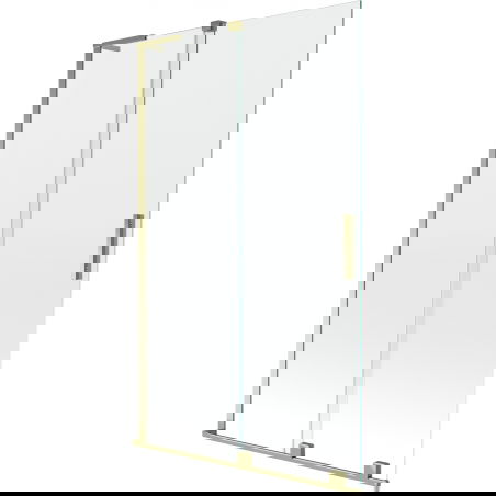 Mexen Velar L vanová zástěna 2-křídlová posuvná 110 x 150 cm, transparentní, zlatá - 896-110-003-01-50