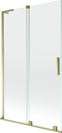 Mexen Velar L vanová zástěna 2-křídlová posuvná 110 x 150 cm, transparentní, zlatá - 896-110-003-01-50