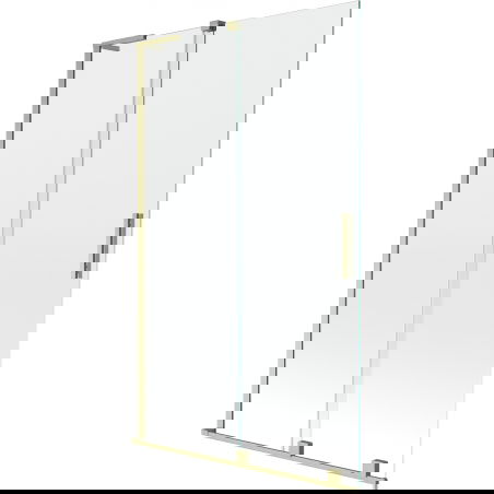 Mexen Velar L sprchová zástěna dvoukřídlá posuvná 110 x 150 cm, transparentní, zlatá kartáčovaná - 896-110-003-01-55