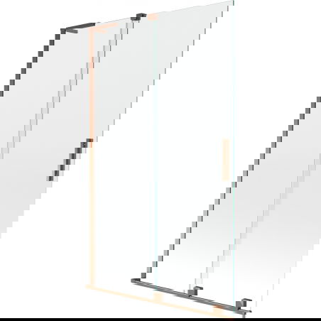 Mexen Velar L vanová stěna 2-křídlová posuvná 110 x 150 cm, transparentní, růžové zlato - 896-110-003-01-60