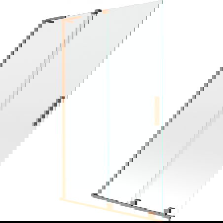 Mexen Velar L sprchová zástěna 2-křídlová posuvná 110 x 150 cm, transparentní, kartáčovaná měď - 896-110-003-01-65