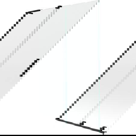 Mexen Velar L vanová zástěna posuvná dvoukřídlá 110 x 150 cm, transparentní, černá - 896-110-003-01-70