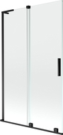 Mexen Velar L vanová zástěna posuvná dvoukřídlá 110 x 150 cm, transparentní, černá - 896-110-003-01-70