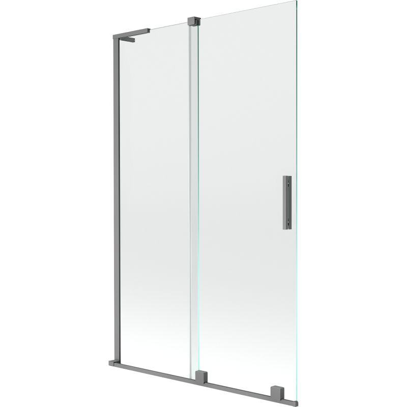 Mexen Velar L sprchová zástěna 2-křídlová posuvná 110 x 150 cm, transparentní, gun metal - 896-110-003-01-95