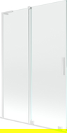 Mexen Velar L vanová zástěna 2křídlová posuvná 120 x 150 cm, transparentní, bílá - 896-120-003-01-20
