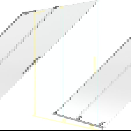 Mexen Velar L vanová zástěna, dvoukřídlá, posuvná 120 x 150 cm, transparentní, zlatá - 896-120-003-01-50