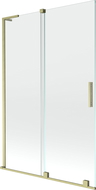 Mexen Velar L dvoukřídlý posuvný sprchový paraván 120 x 150 cm, transparentní, zlatý kartáčovaný - 896-120-003-01-55