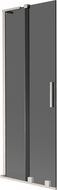 Mexen Velar L vanová zástěna 2křídlová zasouvací 75 x 150 cm, grafit, kartáčovaný nikl - 896-075-003-41-97